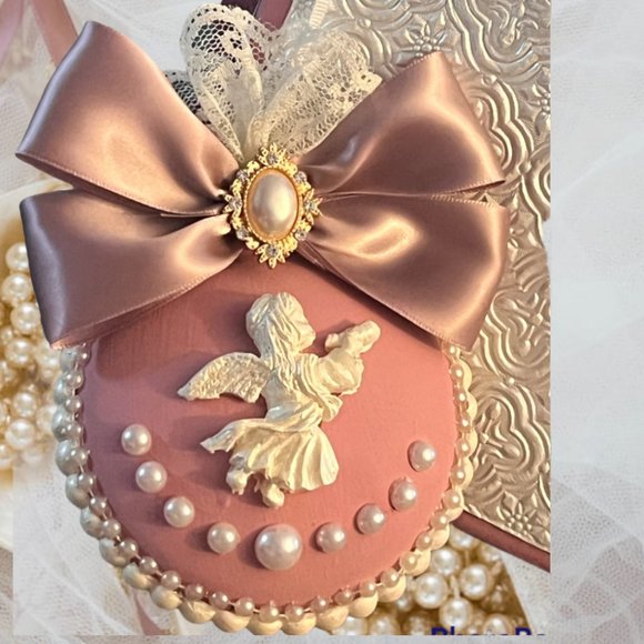 Shabby Chic Christmas Tree Ornament Set 3, X-Mas Tree decorations, Victorian - Picture 12 of 16